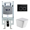 Комплект Weltwasser 10000010470 унитаз Gelbach 041 GL-WT + инсталляция + кнопка Amberg RD-BL