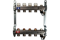 Коллектор из нержавеющей стали без расходомеров, с клапаном выпуска воздуха и сливом STOUT 4 выхода SMS-0932-000004