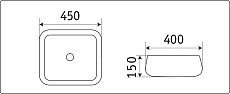 Раковина CeramaLux 78321 45 см серебро