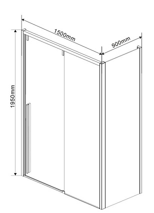 Душевой уголок Vincea Lugano VSR-1L9015CLB-1 150x90 черный, прозрачный