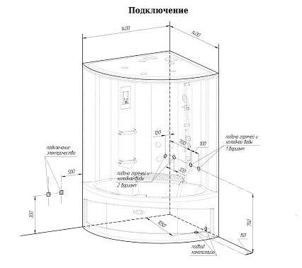 Душевой бокс Радомир Даниэла, матовые шторки  1-04-1-0-0-0731 140x140