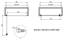 Душевая дверь Cezares ECO-O-B-1-90-C-NERO 90x190 прозрачная