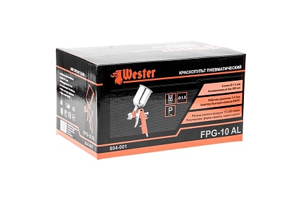 Краскопульт Wester FPG-10AL HP сопло 1.5 мм, макс 200 л/мин, бак 0.6 л 55230