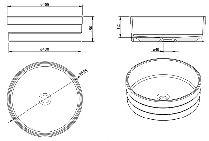 Раковина Sanindusa Ring 109390004 45.8 см