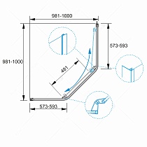 Душевой уголок RGW PA-86 100x100 прозрачное