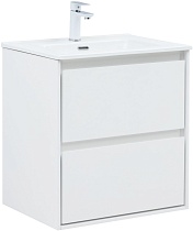 Тумба с раковиной Aquanet Милан 60 см белый глянец