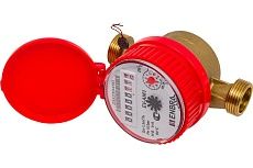 Счётчик учёта горячей воды Энбра EV-AM1 L110 D15 B со сгонами (с крышкой)