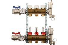 Распределительный коллектор из латуни с расходомерами 3 вых. STOUT SMB 0473 000003