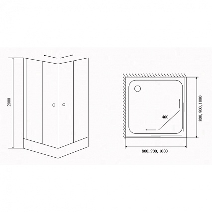 Душевой уголок Timo Viva Lux TL-1102F 100x100, матовое стекло