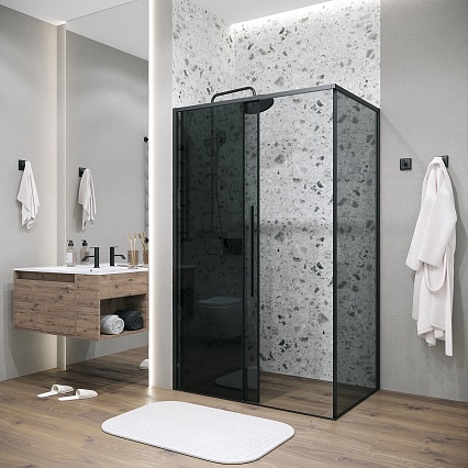 Душевой уголок Grossman Galaxy 120.K33.01.1370.21.10 130x70 тонированный, черный матовый