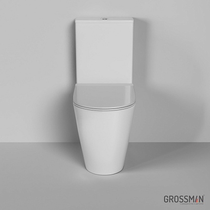 Унитаз-компакт Grossman GR-4473S безободковый, с высокой чашей