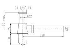 Сифон для раковины Rav Slezak MD0545SM бронза