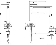 Смеситель для раковины Gessi Via Manzoni 38603-149 с донным клапаном, никель