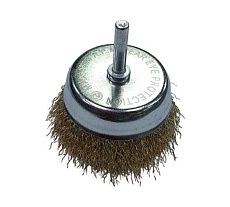 Щетка для дрели &quot;ЧАШКА&quot; (мягкая/латунир. проволока) 75 мм TOOLAS 00002821