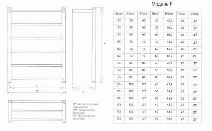 Полотенцесушитель водяной Двин Fj 1"-1/2" 53x80 хром