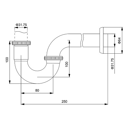 Сифон для раковины Timo 961/03L черный