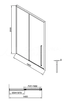 Душевая дверь Timo TDSS-140/17C-8R 140x200 прозрачное, матовое золото