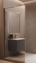 Душевая перегородка Vincea Волк-Ин (Walk-In) VLSW-1H900MRGM 90x200 вороненая сталь, зеркальное