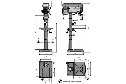 Напольный вертикально-сверлильный станок Optimum OPTIdrill D33Pro 1.1 кВт, 400 В, ф30 мм, КМ4, реверс 3003040