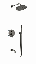 Душевой набор Vincea Villa VSFW-1VL3GM трехрежимный, вороненая сталь
