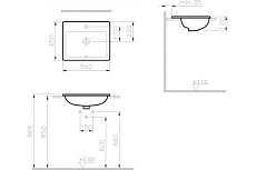 Раковина VitrA S20 5465B003-0001 прямоугольная 55 cм, c переливом