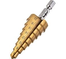 Сверло по металлу ступенчатое 6-20 мм для отверстий 6,8,10,12,14,16,18,20 мм РемоКолор 35-5-020