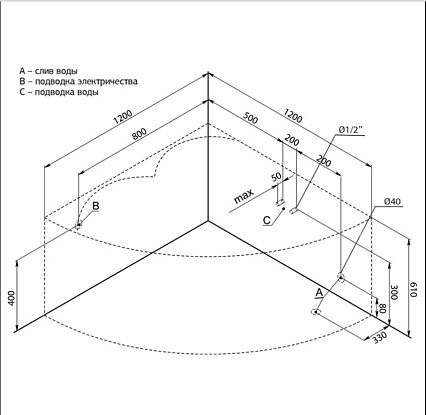 Акриловая ванна Aquanet Fregate 120x120 см