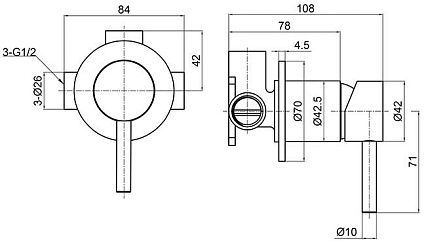 Смеситель для душа AQUAme Siena AQM8804MB черный матовый Смеситель для душа AQUAme Siena AQM8804MB черный матовый