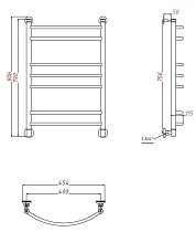 Полотенцесушитель водяной Aquanet Romeo(г2) 40x80 см