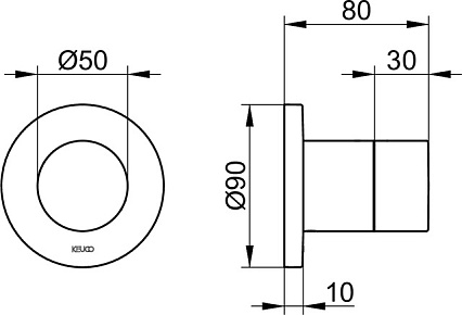 Запорный вентиль Keuco IXMO Pure 59541010001 хром