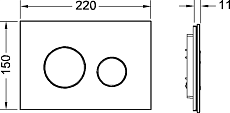 Кнопка смыва TECE Loop 9240656 стекло, черный/хром глянцевый