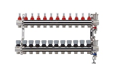 Коллекторная группа PROFACTOR латунь, с расходомерами, в сборе, 1х12 выходов 3/4 ЕК PF MB 802.12