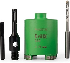 Сверло сегментное Diamaster DrillX-120 (М16/SDSplus) д.72/h- 70мм бетон/железобетон/кирпич dry Laser 000.630.0073