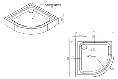 Поддон для душа Am.Pm Gem 90x90 W90T-401-090W четверть круга