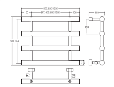 Полотенцесушитель водяной Margaroli Orizzonti 14426004CR 60x50 хром