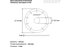 Диск алмазный сегментный (125x2x22.2 мм) Gigant G-1035