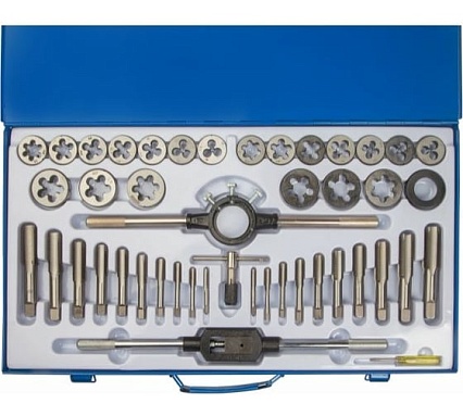 Набор метчиков и плашек SDW TOOLS 45 предметов, M6-M24, металл кейс ta00310