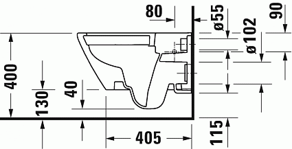 Подвесной унитаз Duravit D-Neo 257709 безободковый, с креплением
