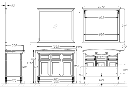Мебель для ванной Opadiris Кантара 105 см белый матовый