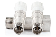 Коллектор с регулировочными вентилями PROFACTOR в/н 3/4&quot; х 2 вых 1/2&quot;нар PF MV 268.2