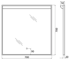 Зеркало BelBagno SPC-UNO-700-700-TCH 70x70 см, с подсветкой