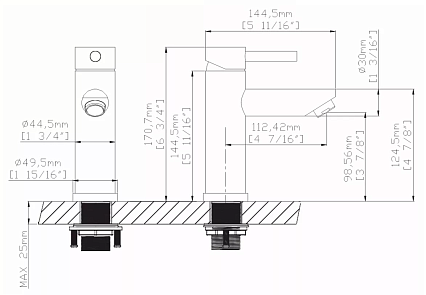 Смеситель для раковины Gid Berlin SS080-BM-K черный матовый