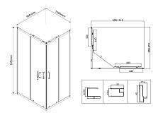 Душевой уголок Vincea City VSS-5CT9010CL 100x90 хром, прозрачный