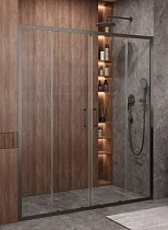 Душевая дверь Cezares MOLVENO-BF-2-170-C-GM-IV 170x195, прозрачная, оружейная сталь