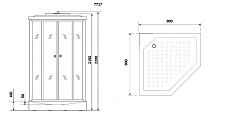 Душевая кабина Niagara Luxe NG-7717G 100x100 золото