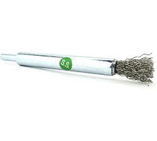 Щетка концевая EuroBrush Д10х118мм, c хв-м д6х20мм, ворс гофр нерж сталь 0.3 мм, на дрель 13-088 EB-E10SS3