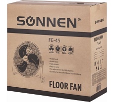 Напольный вентилятор повышенной мощности Sonnen Fe-45a, d=45 см, 120 Вт, 3 скорости, черный, 455734