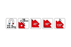 Магнитный угольник/треугольник KY1101 до 22 кг (45°, 90°, 135°) Энаргит KY1101-22