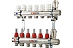Коллекторная группа Valtec 1x12 выходов евроконус 3/4" со встроенными расходомерами в сборе VTc.596.EMNX.0612