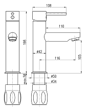 Смеситель для раковины Rav Slezak Seina SE928.5SM бронза